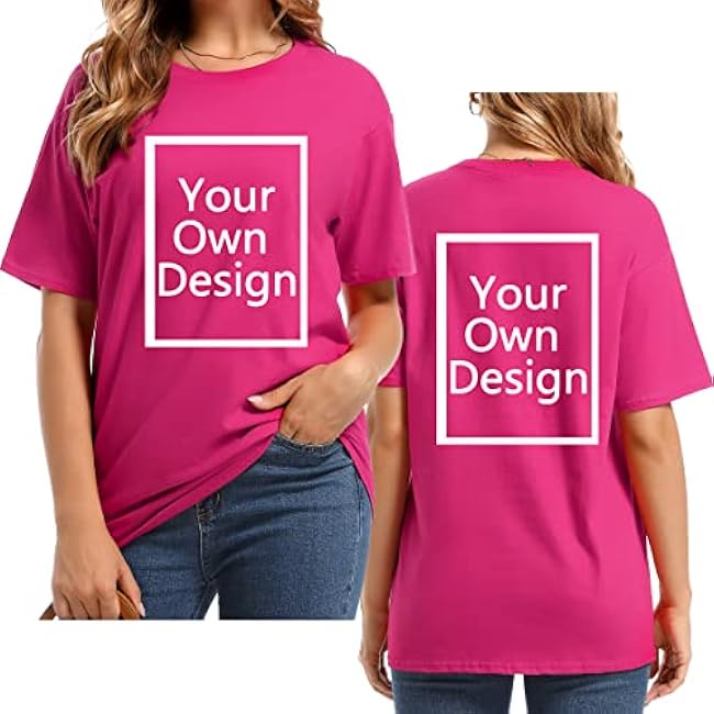 Custom T Shirts for Women Design Your Own Shirt Add Text/Image/Logo Personalized Cotton Tee Printed Photo Front/Back - Image 23
