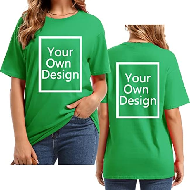 Custom T Shirts for Women Design Your Own Shirt Add Text/Image/Logo Personalized Cotton Tee Printed Photo Front/Back - Image 26