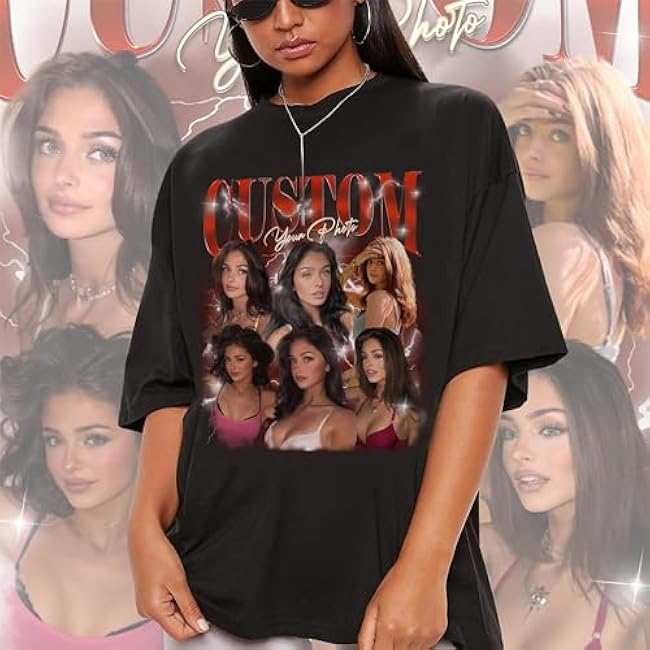 NAZENTI Custom Bootleg Rap Tee, Custom T-Shirts with Picture, Retro Custom Bootleg, Valentine's Gifts for Him Her - Image 6