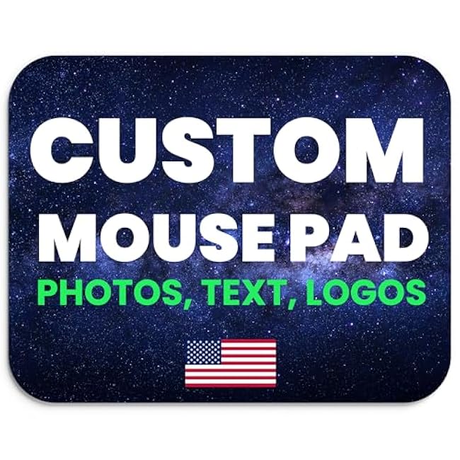 Custom Mouse Pad – Personalized Photo or Text | Square 8x9” Neoprene Desk Mat for Office, Work & Gaming
