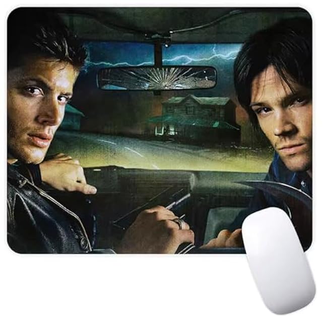 Supernatural Winchesters Sam Dean Castiel Angel TV Show Fantasy Horror Drama Magic Family Business Non-Slip Mousepad Gaming Computer Gaming Desktop Laptop Mouse Pad 7.1 x 8.7 inches