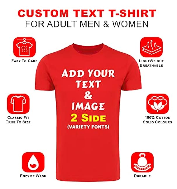Personalized Image/Text for Your Company/Wedding/Greetings with Digital Printing | Unisex Adult | Custom T-Shirt - Image 4