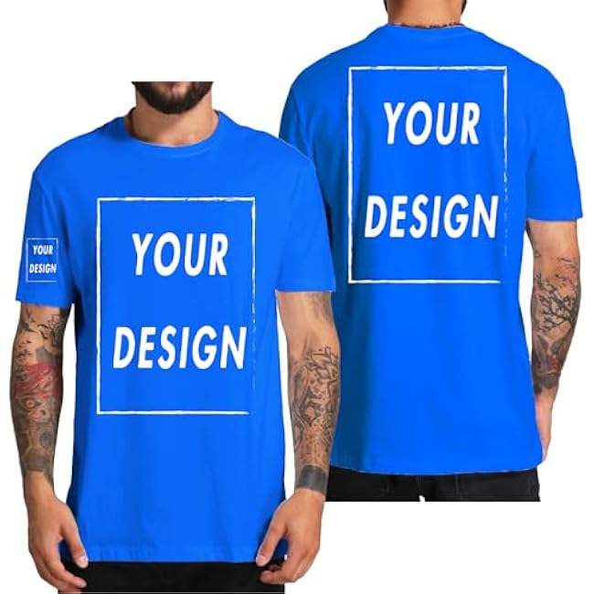 Custom T Shirt for Men Women Design Your Own Front Back Print Personalized T-Shirts - Image 5