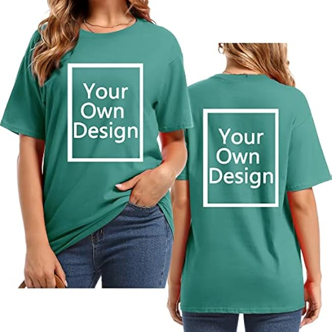 Custom T Shirts for Women Design Your Own Shirt Add Text/Image/Logo Personalized Cotton Tee Printed Photo Front/Back - Image 18