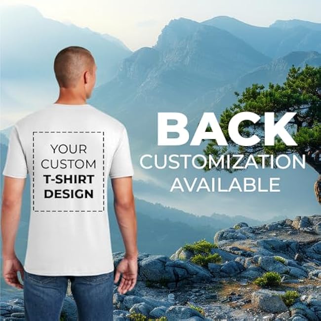 Custom Personalized Round Neck Half Sleeve Unisex Adult Customized Tshirt with Image Text Logo Gifts for Anniversary Wedding - Image 2