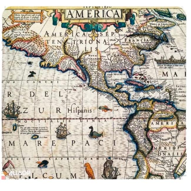 Needzo Map Mouse Pad Set, Non-Slip Computer Desk Accessories for Office or Home, 8.5 Inchesx8 Inches, Pack of 4