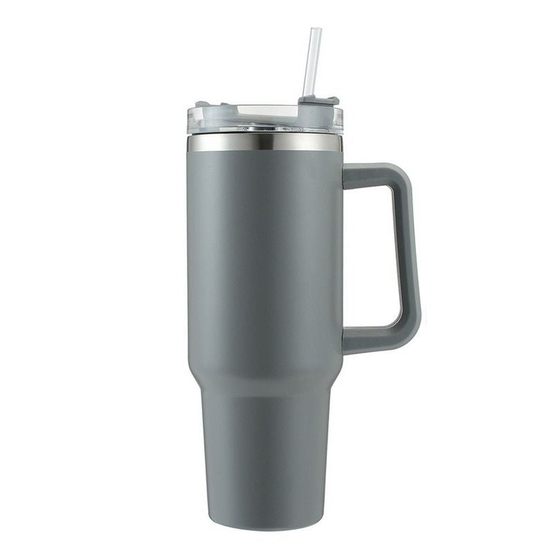 30OZ Straw Coffee Insulation Cup With Handle Portable Car Stainless Steel Water Bottle LargeCapacity Travel B PA F ree Thermal Mug