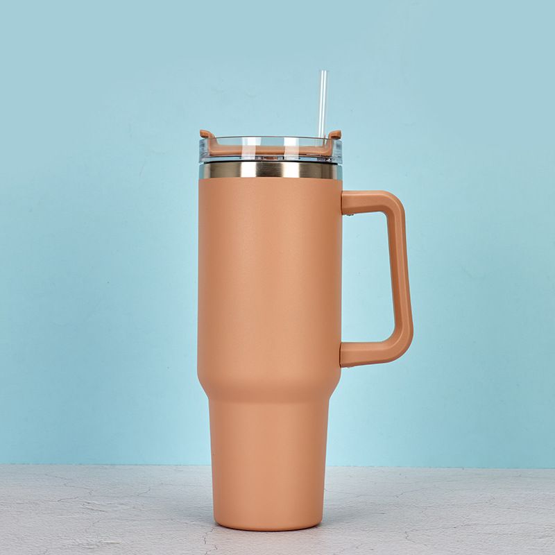1200ml Stainless Steel Mug Coffee Cup Thermal Travel Car Auto Mugs T hermos 40 Oz Tumbler with Handle Straw Cup Drinkware New In