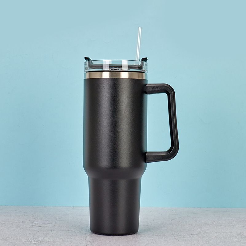 1200ml Stainless Steel Mug Coffee Cup Thermal Travel Car Auto Mugs T hermos 40 Oz Tumbler with Handle Straw Cup Drinkware New In