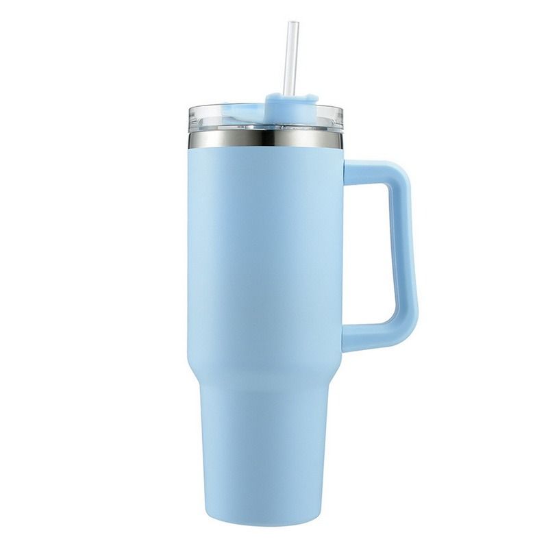 30OZ Straw Coffee Insulation Cup With Handle Portable Car Stainless Steel Water Bottle LargeCapacity Travel B PA F ree Thermal Mug
